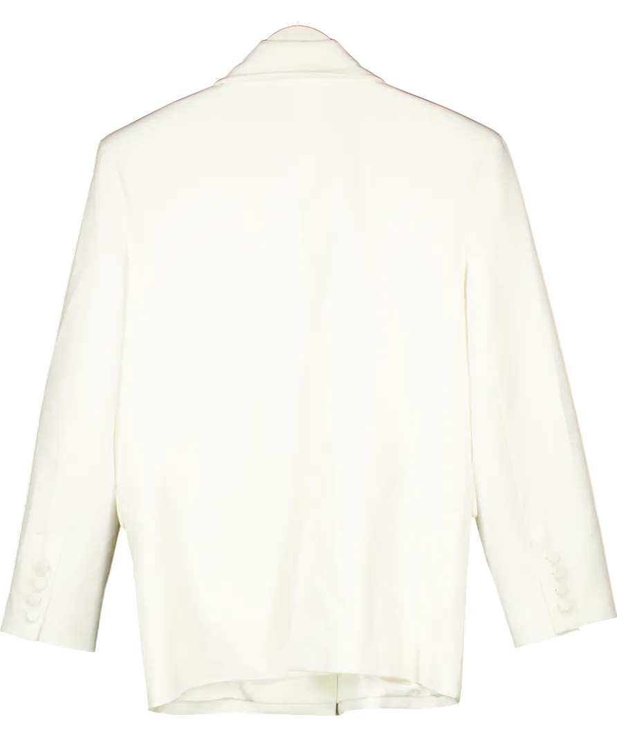 aexae White Wool Oversized Blazer UK M