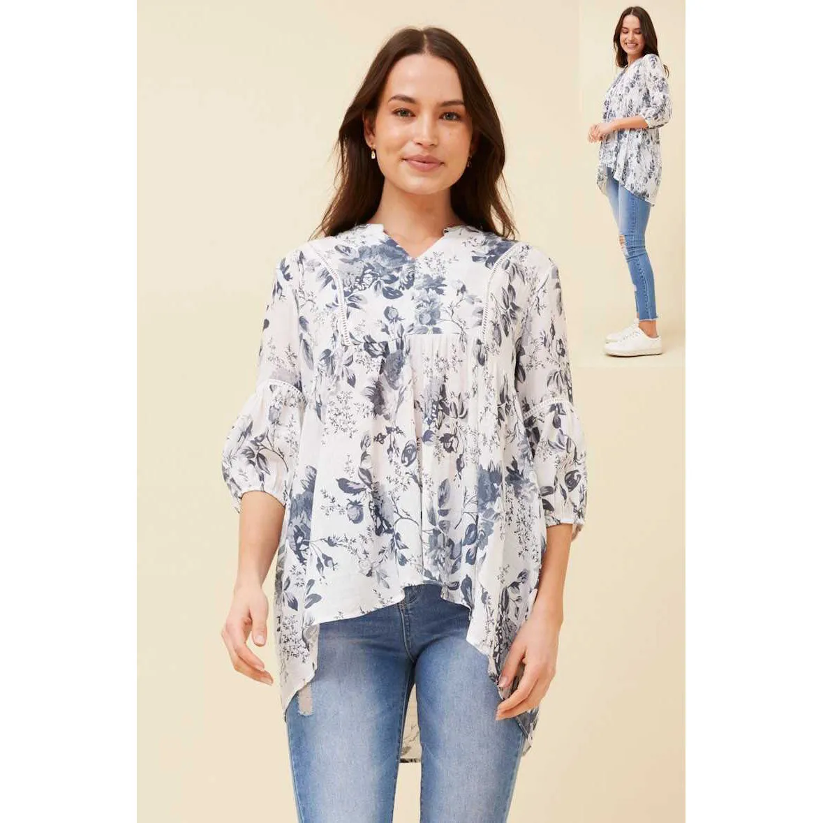 Floral Printed Top - Blue