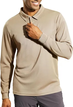 Haimont Men's Polo Shirts Golf Long Sleeve Lightweight Polyester Collared Tshirt Moisture Wicking Regular Fit