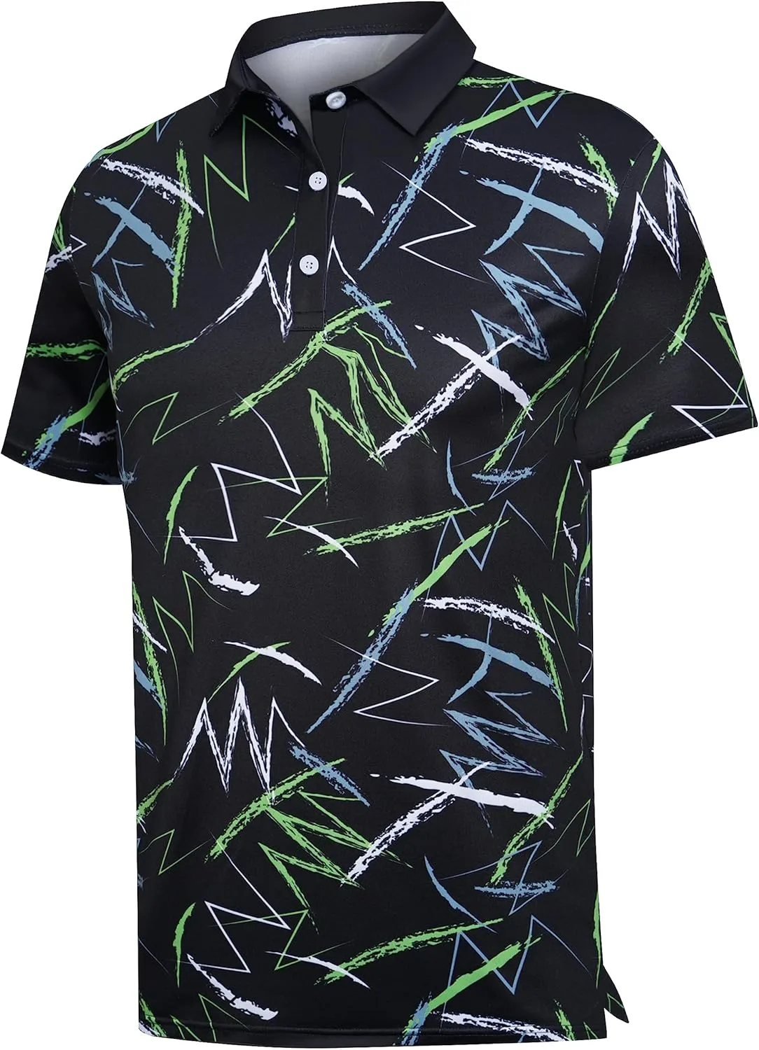 Men's Golf Polo Shirts Performance - Recycled Polyester Moisture-Wicking Dry Fit Short Sleeve Golfing Apparel