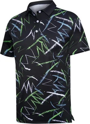 Men's Golf Polo Shirts Performance - Recycled Polyester Moisture-Wicking Dry Fit Short Sleeve Golfing Apparel