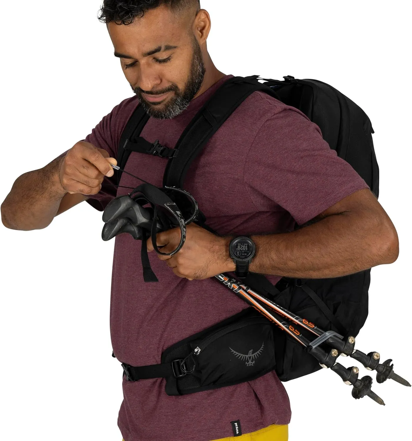 Osprey Talon 22L Men's Lightweight Hiking Backpack with Hipbelt, White/Black