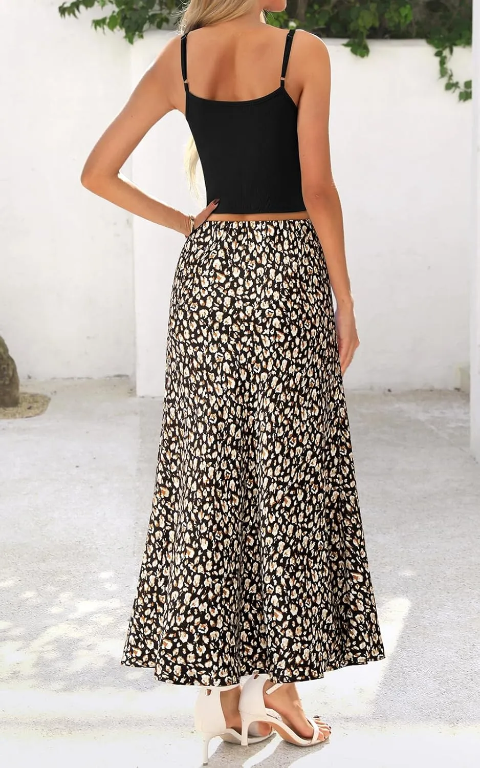 PRETTYGARDEN High Waisted Floral Maxi Skirt Sets Women 2 Piece Outfits Summer Cropped Cami Tank Tops Beach Vacation Clothes