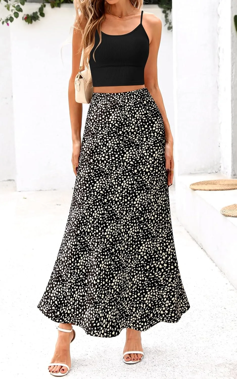 PRETTYGARDEN High Waisted Floral Maxi Skirt Sets Women 2 Piece Outfits Summer Cropped Cami Tank Tops Beach Vacation Clothes