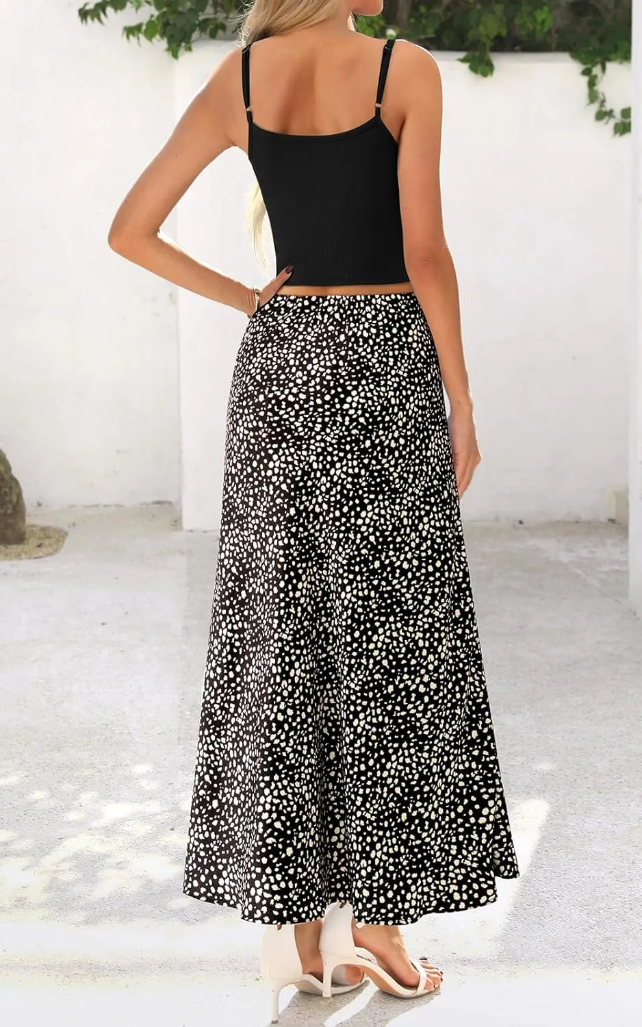 PRETTYGARDEN High Waisted Floral Maxi Skirt Sets Women 2 Piece Outfits Summer Cropped Cami Tank Tops Beach Vacation Clothes