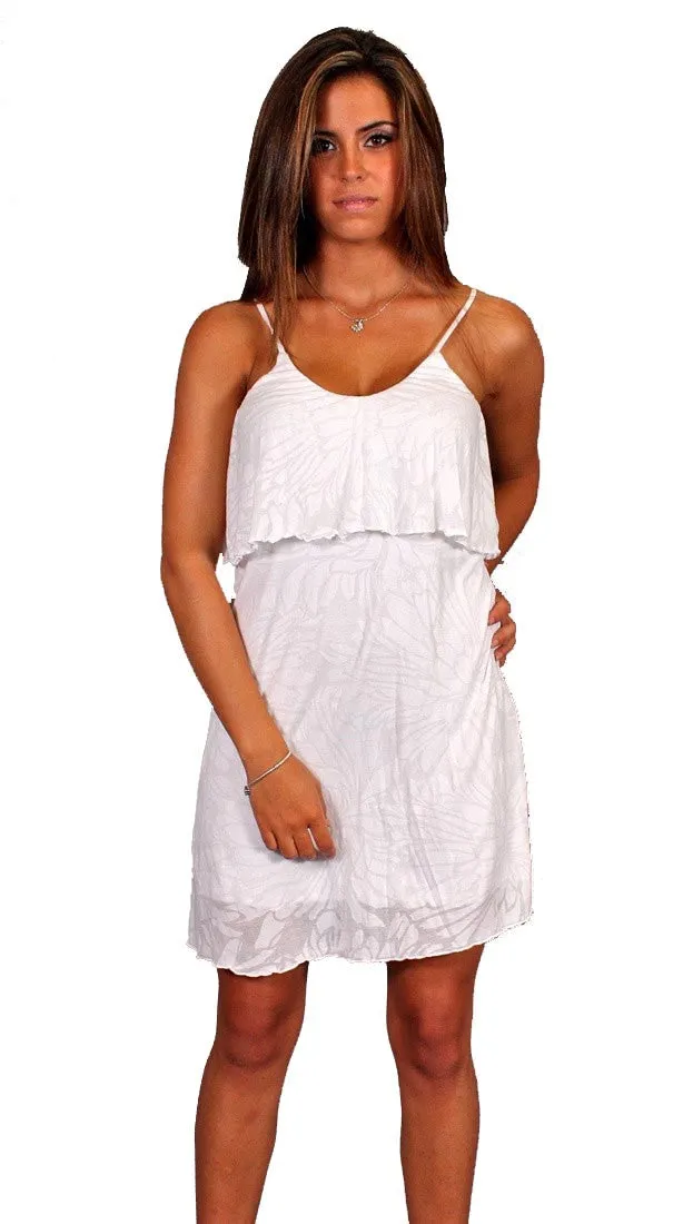 Testament Kika Tiered Dress With Tie in White