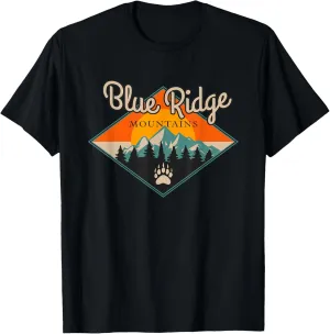 Vintage Blue Ridge Mountains Pine Trees Nature Landscape T-Shirt