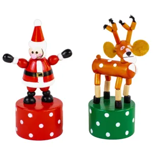 Wooden Christmas Push Puppets -  2 Styles Available