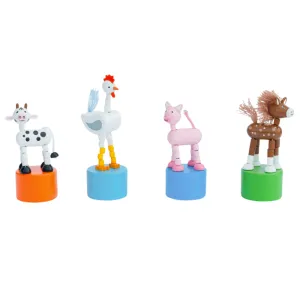 Wooden Farm Animal Push Puppets -  4 Styles Available