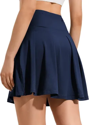 ZUTY 18" High Waisted Tennis Skirt for Women Skorts Skirts with Pockets Casual Modest Long Golf Athletic Running